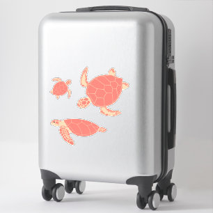 Sticker Tortues roses de corail