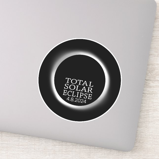 Sticker Total Solaire Eclipse - 2024 ou date personnalisée (Détail)