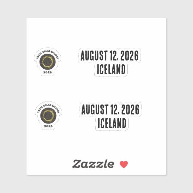 Sticker Total Solar Eclipse 2026 Totality Custom Vinyl (Feuille)