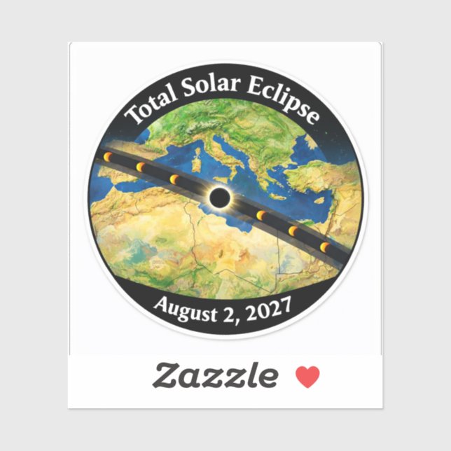 Sticker Total Solar Eclipse 2027 Map (Feuille)