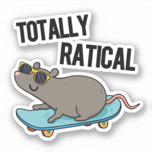 Sticker Totalement Ratial Fatigué Rat Pun