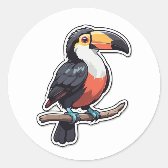 Sticker Toucan Coloré - Un Plaisir Tropical (Devant)