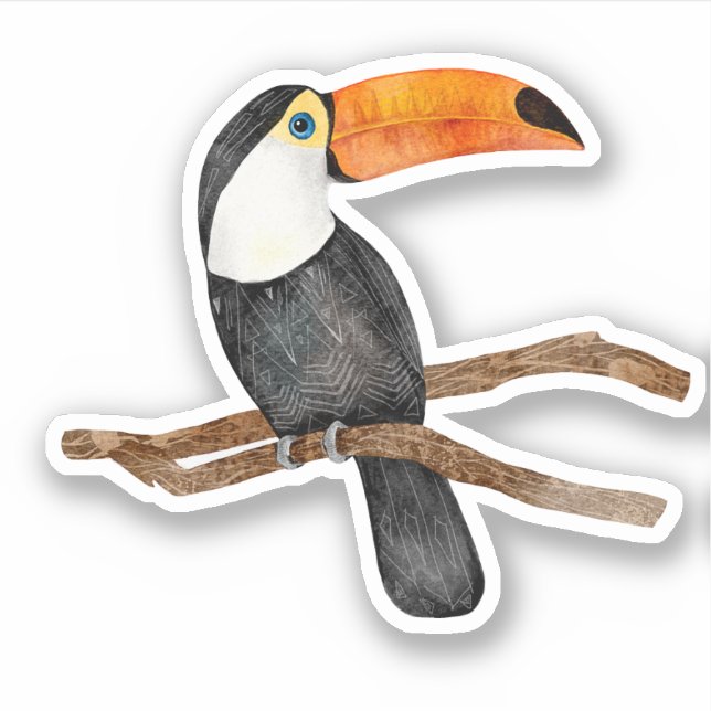 Sticker Toucan Oiseau Tropical Nature   (Devant)