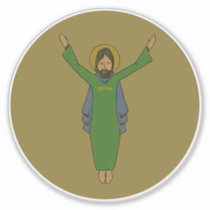 Sticker Touchdown Jésus Vintage désorganisé (Or)