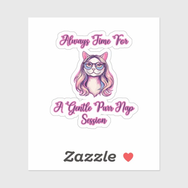 Sticker Toujours du temps pour une douce sieste de ronronn (Feuille)