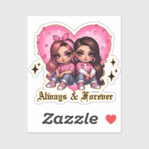 Sticker Toujours & Forever Meilleurs amis filles cadeau