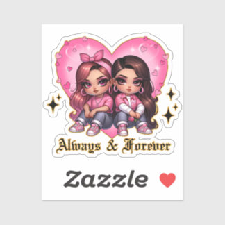Sticker Toujours & Forever Meilleurs amis filles cadeau