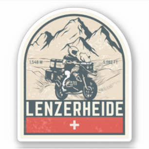 Sticker Tour de moto Lenzerheide pass alpes suisses