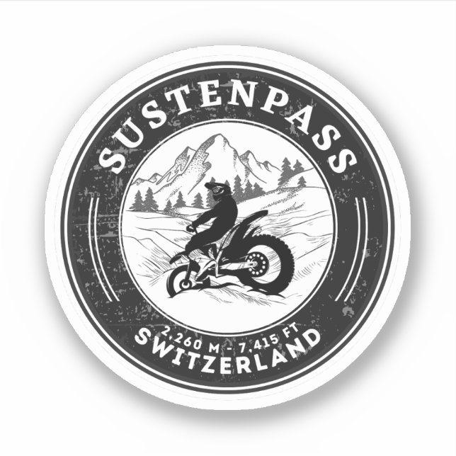 Sticker Tour de moto Susten Pass alpes suisses (Devant)
