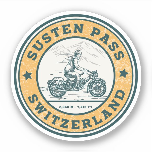 Sticker Tour de moto Susten Pass alpes suisses (Devant)