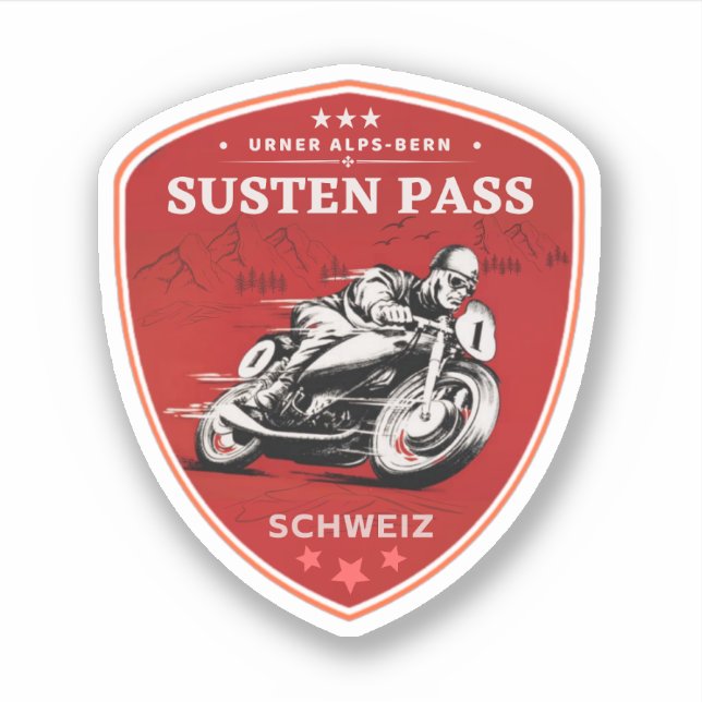 Sticker Tour de moto Susten Pass alpes suisses (Devant)