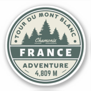 Sticker Tour du mont Blanc randonnée aventure française