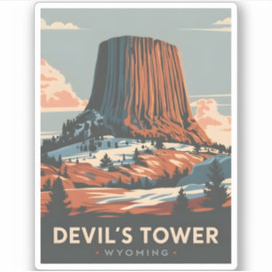 Sticker Tour du Vintage voyage Devil Wyoming Retro Pittore