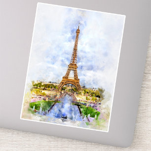 Sticker Tour Eiffel à Paris au coucher du soleil nr2