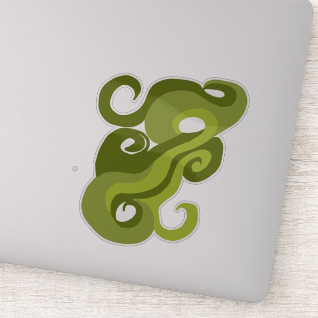 Sticker Tourbillon de vague verte par © Cathy Thompson (Détail)