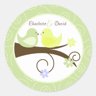 Sticker tourbillonnant pour Mariage d'oiseaux (ver