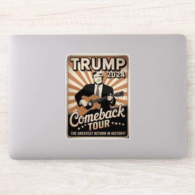 Sticker Tournée de retour TRUMP 2024 Vintage ça déchire  (Ordinateur)