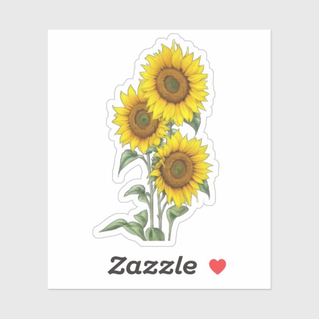 Sticker Tournesol aquarelle (Feuille)