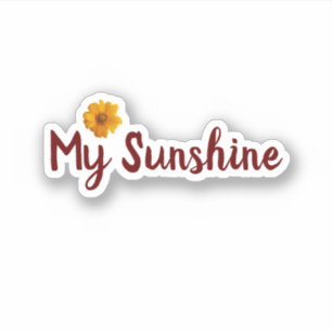 Sticker Tournesol avec simple typographie '' My Sunshine''