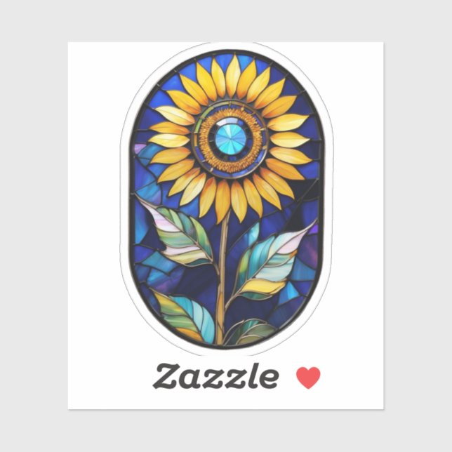 Sticker Tournesol en verre tendu (Feuille)
