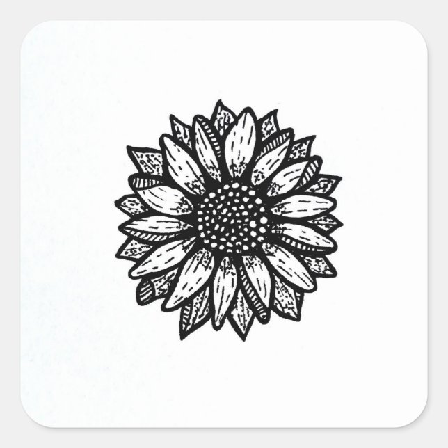Sticker Tournesol Noir Et Blanc (Devant)