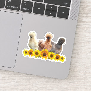 Sticker Tournesol Silkie Bantam Chicken Trio