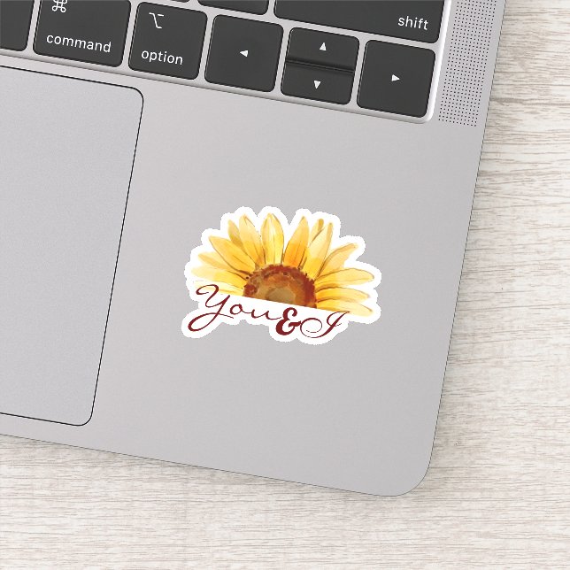Sticker Tournesol ''You & I''' esthétique tendance (Détail)