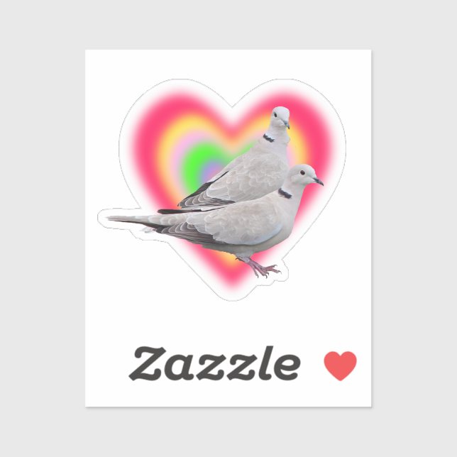 Sticker Tourterelles arc-en-ciel (Feuille)