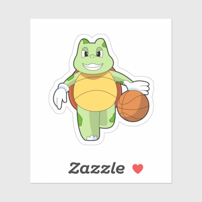 Sticker Tourtle as basketball player with basketball.PNG (Feuille)