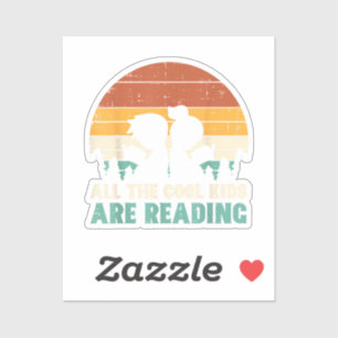 Sticker Tous Les Enfants Lisent Retro Lire Livre Lover Boy