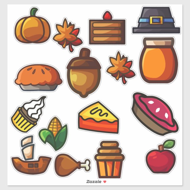 Sticker Tous les types d'aliments (Feuille)