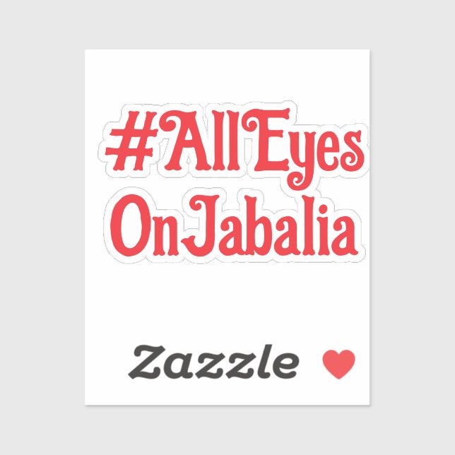 Sticker Tous Les Yeux Sur Jabalia Vinyl Decal (Feuille)
