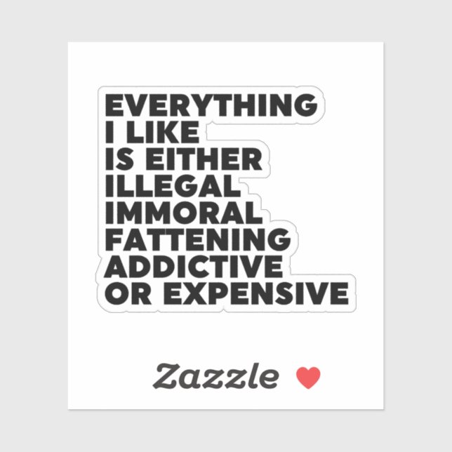 Sticker Tout ce que j'aime (Feuille)