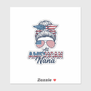 Sticker Tout design vectoriel de chignon désordonné patrio