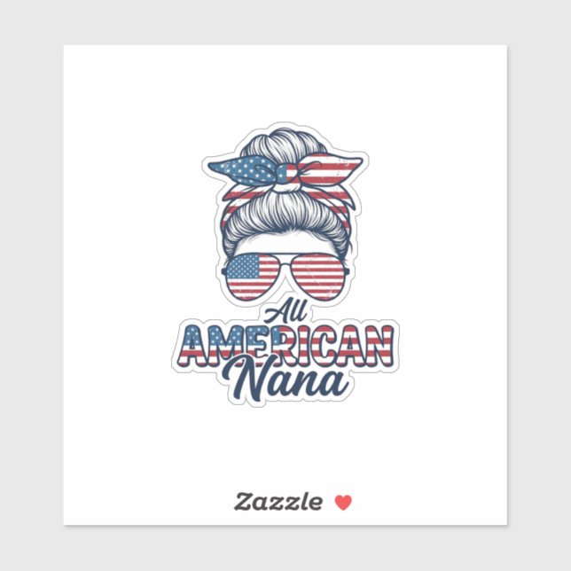Sticker Tout design vectoriel de chignon désordonné patrio (Feuille)
