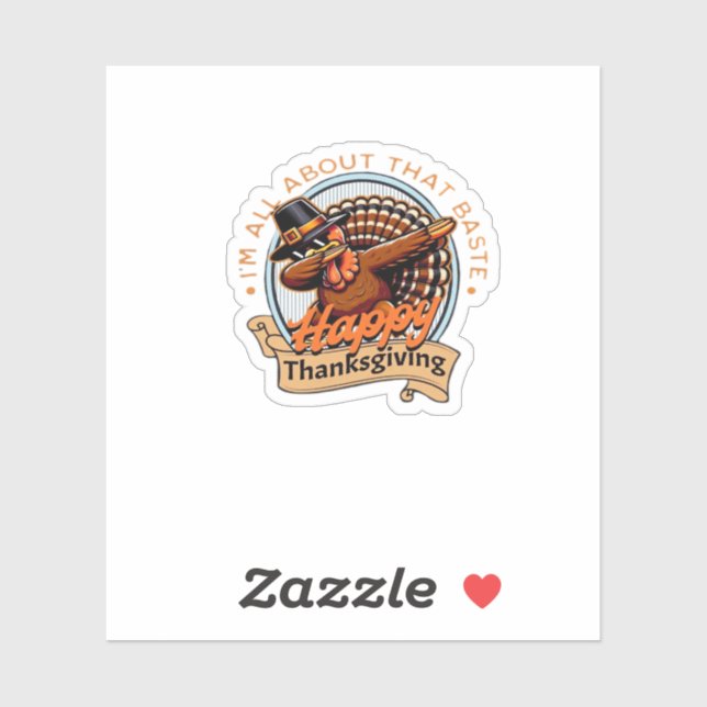 Sticker Tout Sur Ce Baste Bon thanksgiving Classique (Feuille)