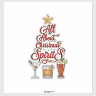 Sticker Tout sur les esprits de Noël Cocktails Whiskey Sta