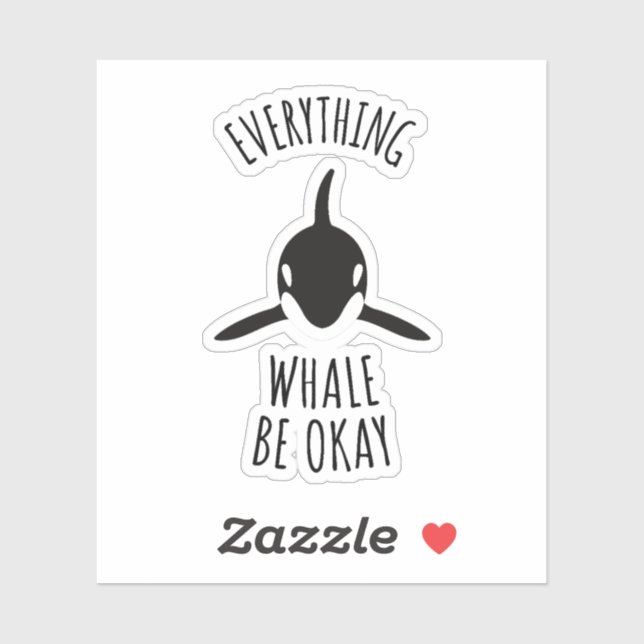 Sticker Tout va bien pour la baleine (Feuille)