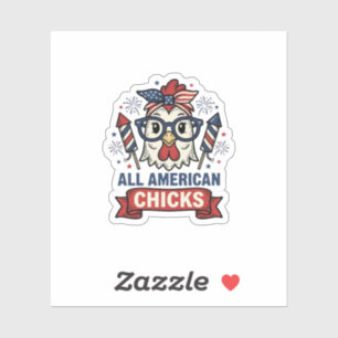 Sticker Toutes les poules américaines dessin vectoriel de