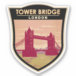 Sticker Tower Bridge London Travel Art Vintage