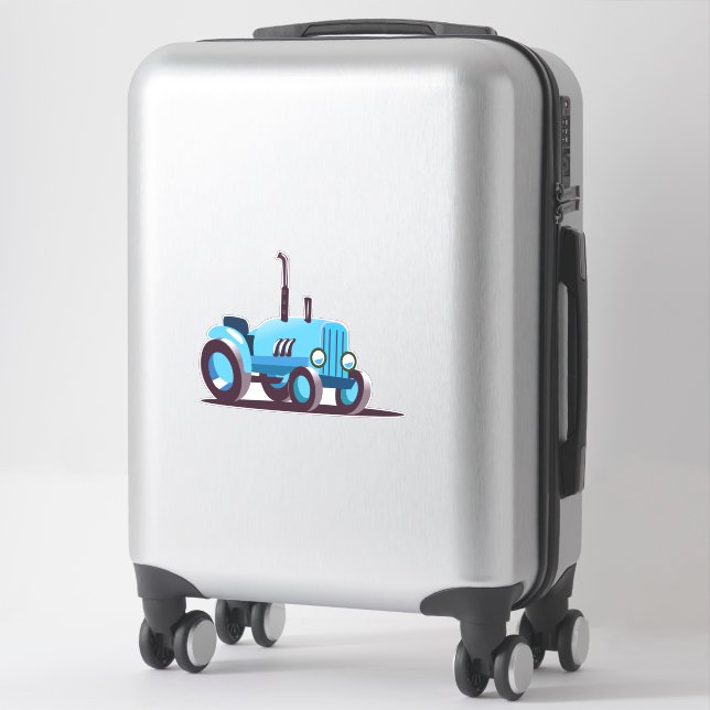 Sticker Tracteur bleu mignon (Sur valise)