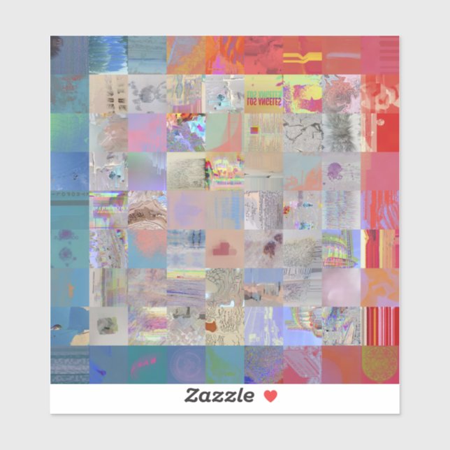 Sticker Traditional Patchwork Geometric Gift Wrap (Feuille)