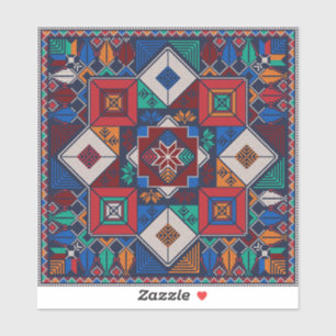 Sticker Traditionnel Palestine Broderie tatreez coloré