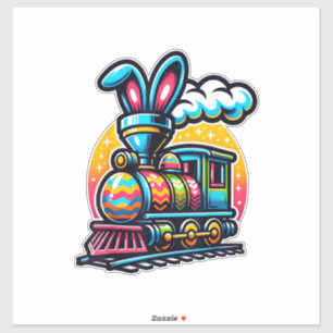 Sticker Train de lapin Chemin de fer Œuf de Pâques Enfants