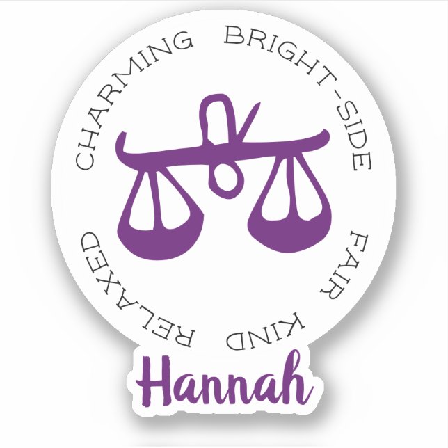 Sticker Traits des signes de la Libra Zodiac Star (Devant)