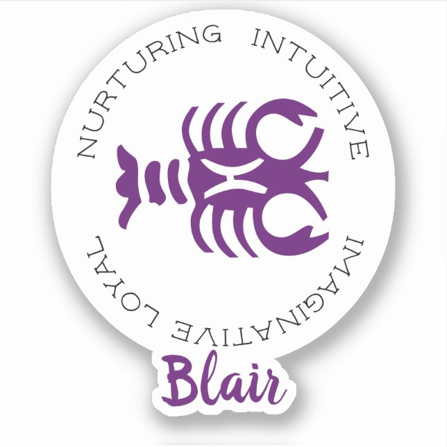 Sticker Traits des signes diacritiques du cancer Zodiac (Devant)