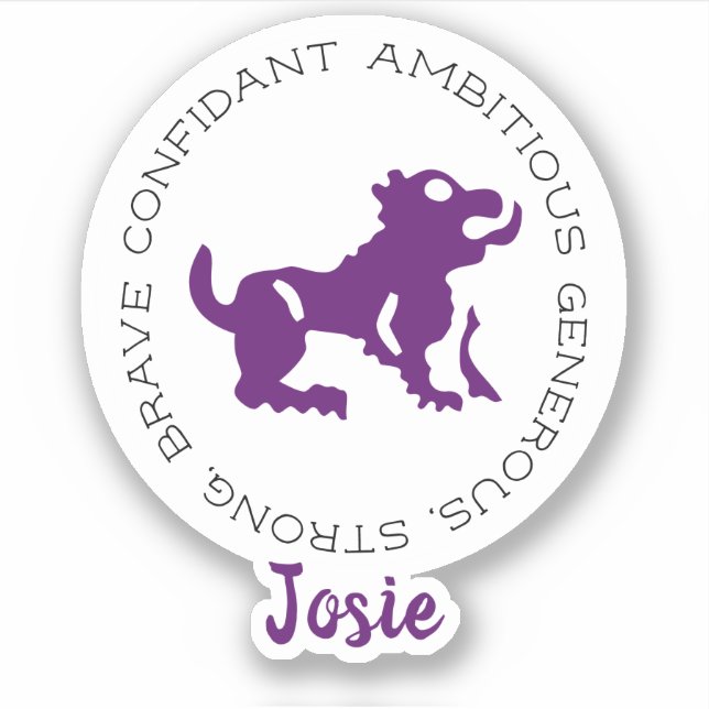 Sticker Traits du signe du zodiaque Lion (Devant)