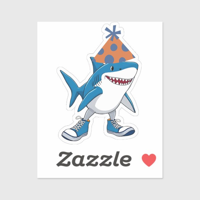Sticker Tralalero Tralala Anniversaire Cartoon Requin (Feuille)