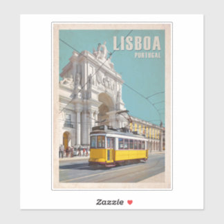 Sticker Tramway Jaune, Arc De Rue Augusta. Lisbonne, Portu