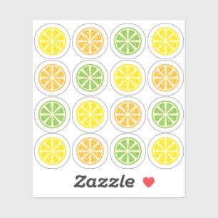Sticker Tranche de citron orange lime fruit décoration cit